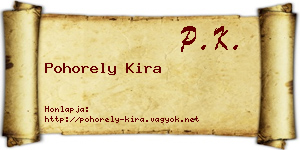 Pohorely Kira névjegykártya